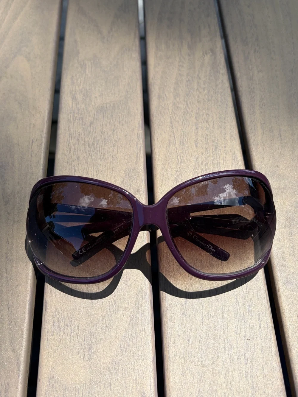 Christian Dior Purple Womens Oversized Sunglasses